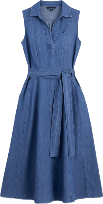 Nautica Women's Chambray Sleeveless A-Line Dress - Macy's