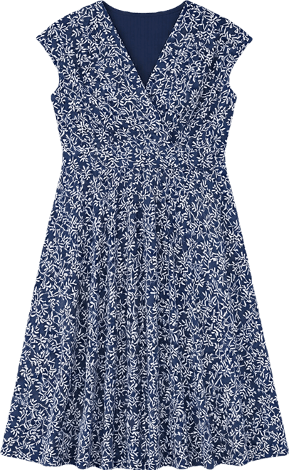jessica howard floral fit and flare dress Jessica Howard Women's Plus Midi V Neck Sleeveless Floral Fit + Flare Dress | Blue | Plus 16w