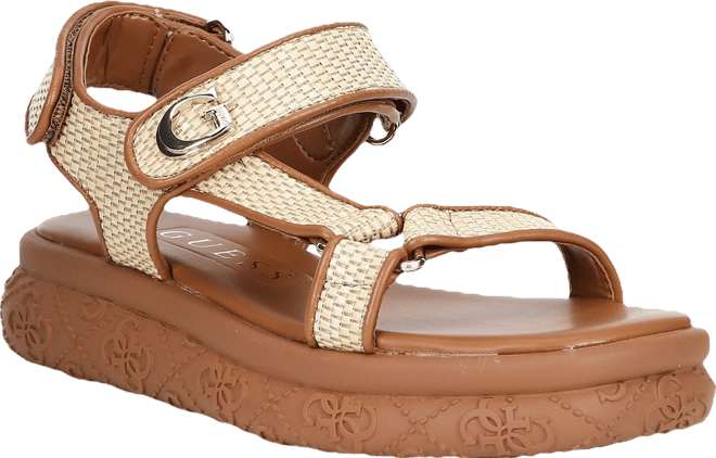 Guess Lanara Raffia Platform Sandals | Dillard's