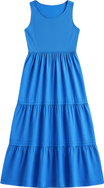 st john's bay maxi dress St. John's Bay Women's Round Neck Sleeveless Maxi Dress | Blue | Women's Large | Dresses Maxi Dresses