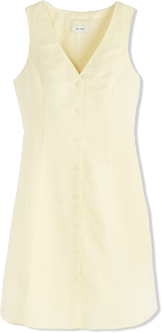 everlane deep v neck a line dress The Linen V-Neck Midi Dress main image 1