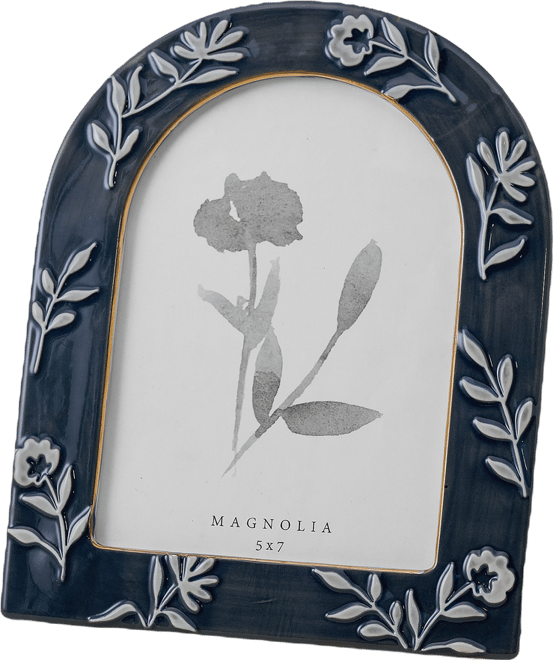 Ceramic Arched Floral Photo Frame – Magnolia