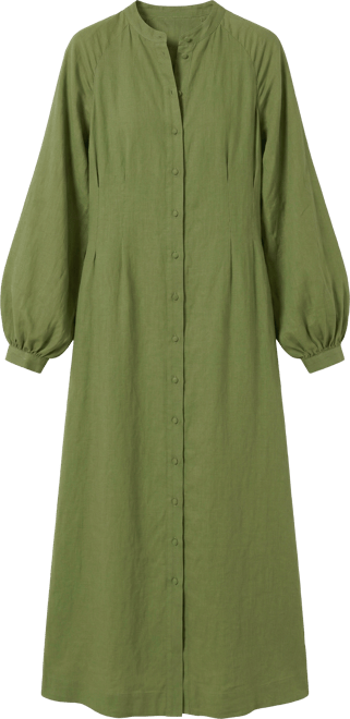 slim fit dress slacks Current Air Women's Belted Buttondown Shirt Dress Forest Green / S main image 1