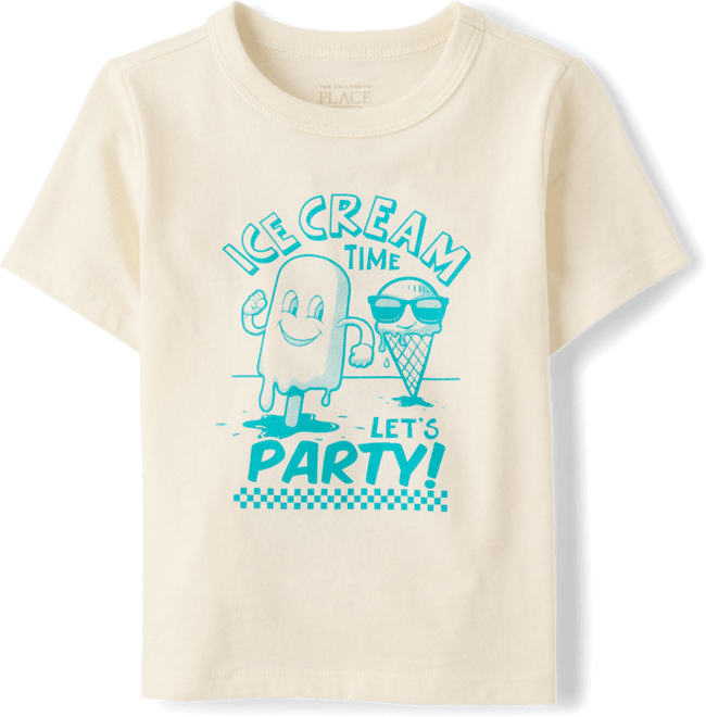 Baby And Toddler Boys Short Sleeve Ice Cream Time Graphic Tee