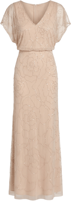 adrianna papell beaded blouson long dress ADRIANNA PAPELL AP1E209547 WOMEN'S BEADED BLOUSON GOWN
