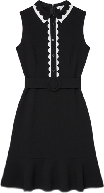 KARL LAGERFELD PARIS Women's Belted Collared A-Line Dress - Macy's