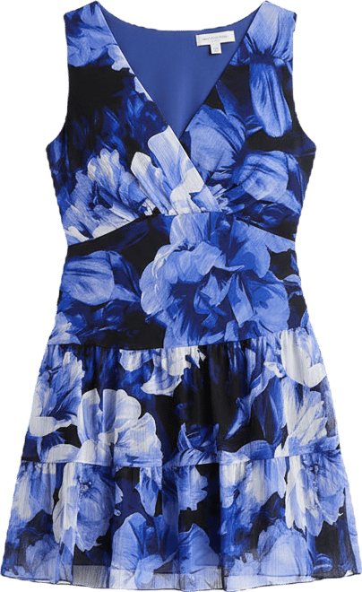 green emerald velvet dress Connected Apparel Boat Neck Sleeveless Ruched Waist Floral Print Fit &  Flare Jersey Dress