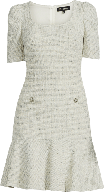 karl lagerfeld paris knit tweed dress KARL LAGERFELD PARIS Knit Tweed A Line Dress