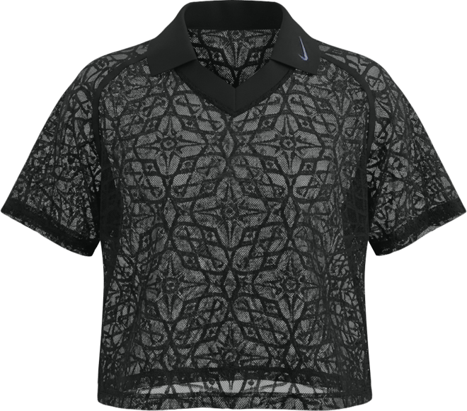 Nike Sportswear Polo de tela de punto holgado con cordones para mujer
