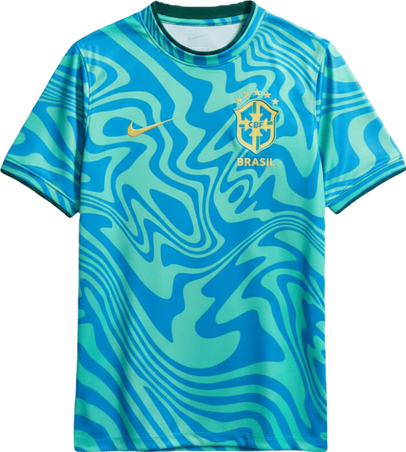 Brasil Camiseta de fútbol de manga corta para antes del partido Nike Dri-FIT - Niño/a