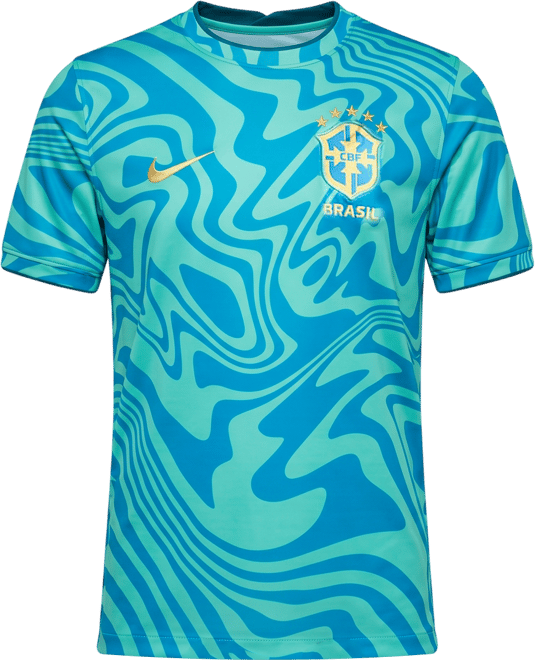 Brasilien Nike Dri-FIT kurzärmeliges Pre-Match-Fußballoberteil (ältere Kinder)