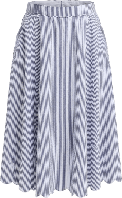 Plus Size - Belle Isle Scallop Edge Midi Skirt - Torrid