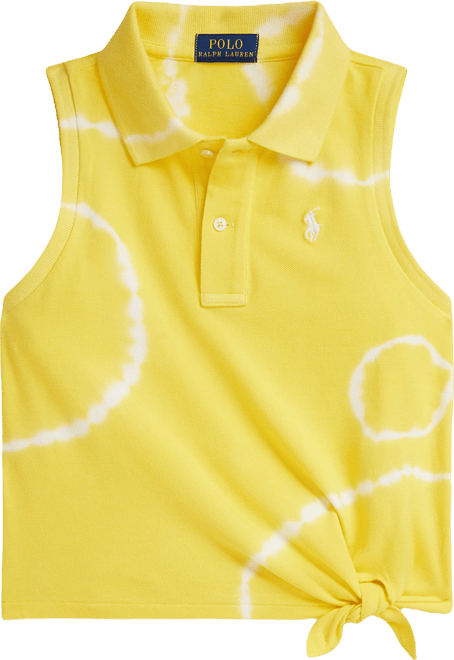 Polo Ralph Lauren Girls' 7-16 Tie-Dye Stretch Mesh Boxy Polo Shirt