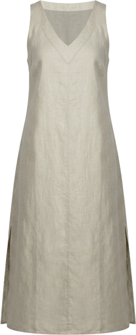 DKNY Linen V-Neck Maxi 100% Linen Dress - Macy's