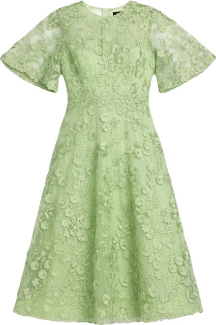 sachin and babi light blue dress Mac Duggal Embroidered Floral Frill Midi-dress - Dresses & Skirts - Free  Shipping main image 1