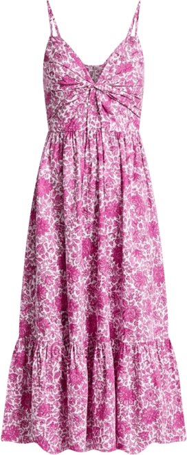 Michael Kors Women's Sleeveless V-Neck Floral Midi Dress