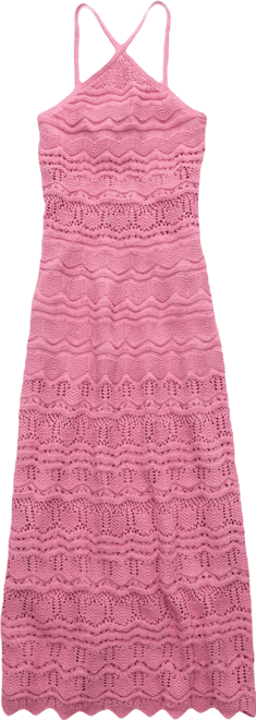AE Halter Sweater Midi Dress Women's Pink Bath XXS
