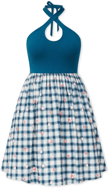 blue twist front halter midi dress Southern Tide Women's Kimberley Twist Halter Dress White (Size S) 100% Cotton Voile