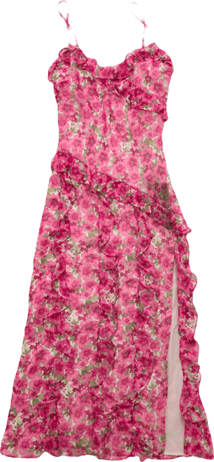 AE Asymmetrical Ruffle Maxi Dress | American Eagle
