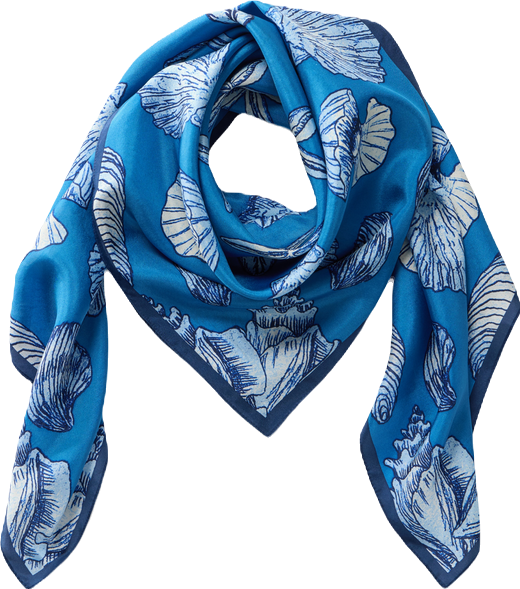 SEASHELL SILK SQUARE SCARF | JJill