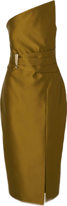 asymmetric layered dress Satin Dress With Asymmetric Neckline main image 0