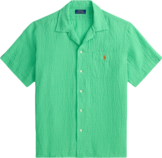 Polo Ralph Lauren Classic-Fit Linen-Blend Seersucker Shirt - Macy's
