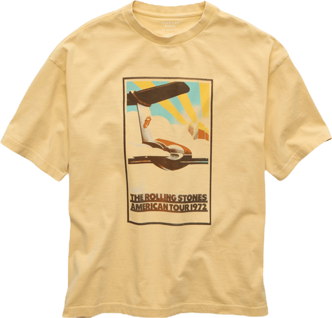 AE Boxy Fit Rolling Stones Graphic T-Shirt | American Eagle