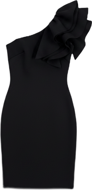 Anne Klein Women's One-Shoulder Asymmetrical Ruffle-Detail Sheath Dress -  Macy's