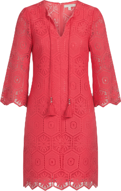 jessica howard red lace dress Jessica Howard Missy Womens Size 14 Dress Red Lace Knee Length 3/4 Sleeve  NWT