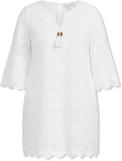 jessica howard plus size lace dress Jessica Howard Plus Size Printed Lace-Up Dress