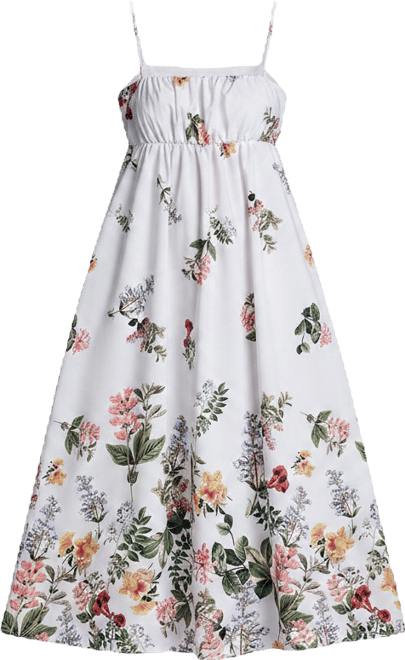 bcbg floral midi dress BCBG Square Neck Sleeveless Floral Midi Dress