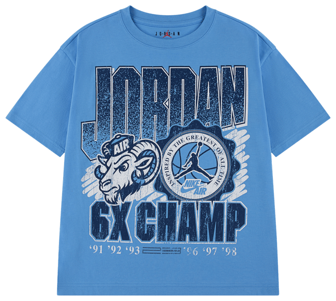 Jordan AJ11 UNC Retro Goat Short Sleeve T-Shirt - Boys' Grade