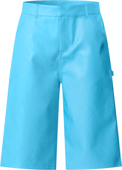 Ultra Baggy Leather Work Shorts - Blue | mnml
