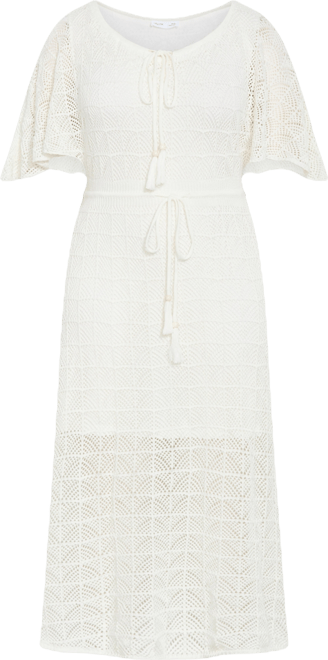 plus size dress shops Plus Size Celeste Lace Cutout Dress- Ivory 3X / Ivory at Curvy Sense