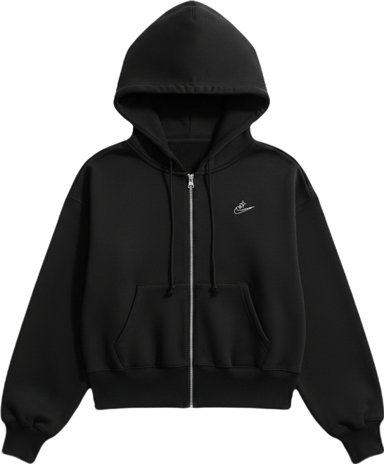 Nike Sportswear Phoenix Fleece Sudadera con gorro holgada cropped de cierre completo para mujer