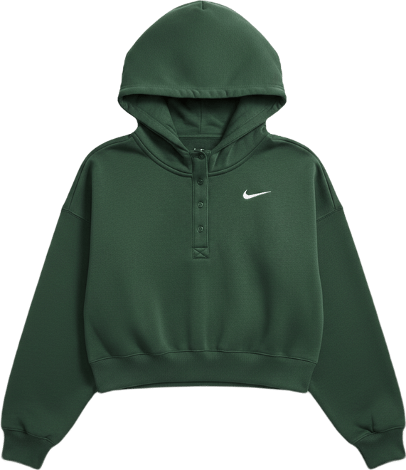 Nike Sportswear Phoenix Fleece Sudadera con gorro oversized cropped Henley para mujer