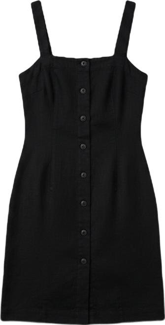Sun Strider Linen Miley Dress - Black | Faherty Brand