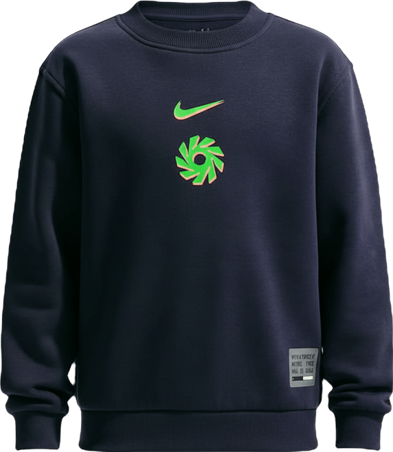 Erling Haaland Club Fleece Nike Soccer genser med rund hals til store barn