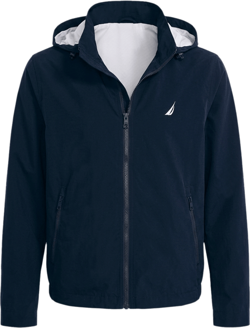 Nautica Classic Fit Breathable Hooded Bomber Jacket, Navy - Blue