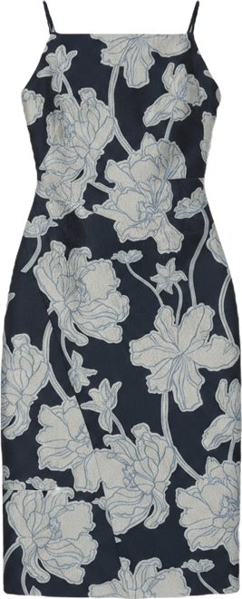 Donna Karan New York Women's Halter Jacquard Sheath Floral Sleeveless Midi  Dress - Macy's