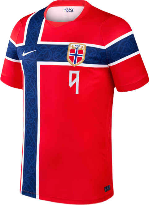 Selección nacional de Noruega local 2026 Stadium Erling Braut Haaland Jersey de fútbol Nike Dri-FIT para hombre