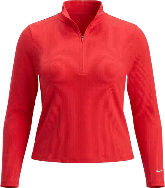 Nike Sportswear Chill Knit Playera de manga larga de tela de canalé ajustada con cierre de un cuarto para mujer (talla grande)