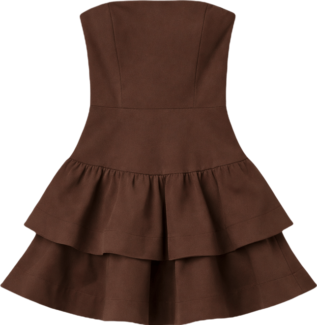 macy's drop waist dress Macy Dress Satin Rust main image 1