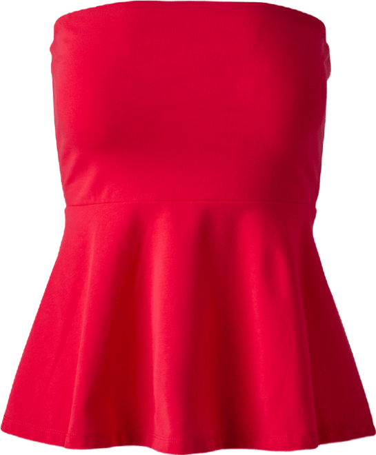 So Sexy Peplum Tube Top Tomato Red | Boston Proper