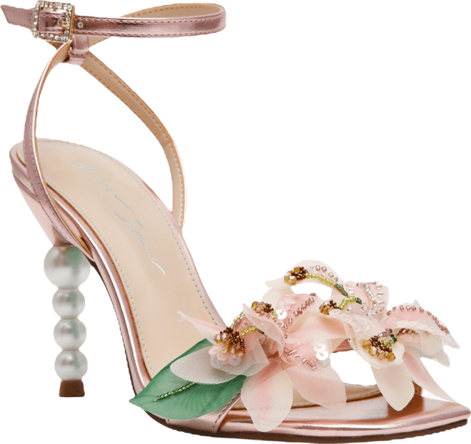 blue by betsey johnson fawn floral pearl bow dress sandals ROO BLUE FLORAL Slip-On Heel main image 0