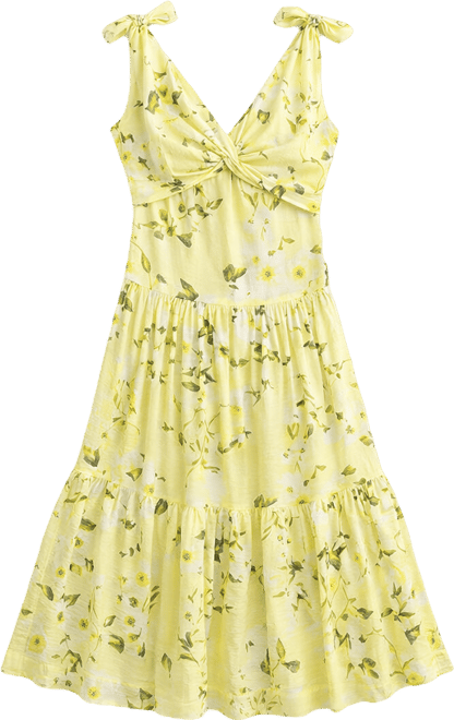 melonie t floral midi dress Melonie T Women's Midi V Neck Sleeveless Floral Fit + Flare Dress | Yellow | Women's 4 | Dresses Fit + Flare Dresses