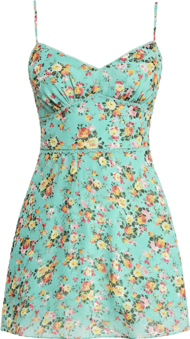 B. Darlin Womens Juniors V Neck Short Sleeve Floral Fit + Flare Dress,  Color: Aqua Multi - JCPenney