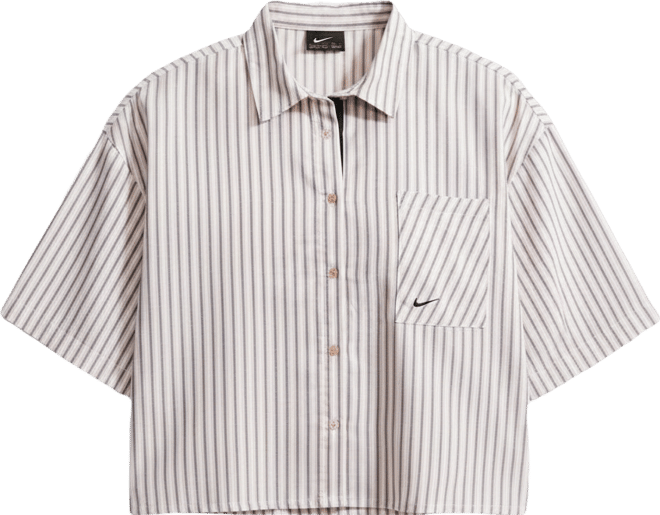 Nike Sportswear Chill Poplin Women's Oversized Striped Top (Plus Size)