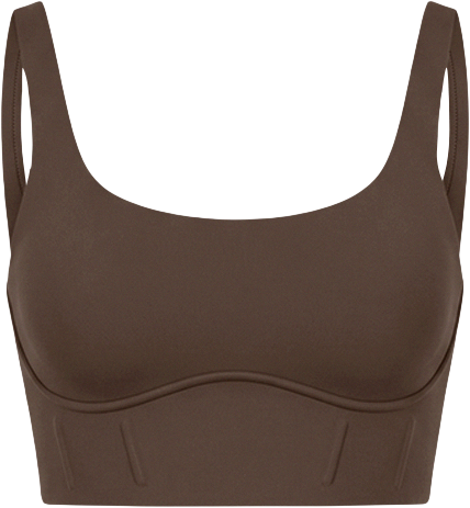 NikeSKIMS Matte Long-Line Corset Bra Dark Sepia | Stylerunner