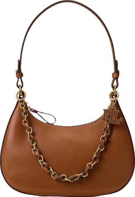 Lauren Ralph Lauren Marcy Leather Medium Zip Chain Shoulder Bag